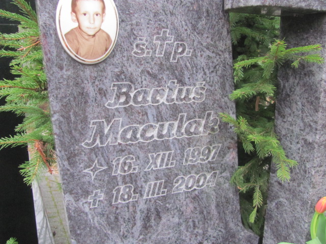Bartłomiej Maculak 1997 Zielonka - Grobonet - Wyszukiwarka osób pochowanych